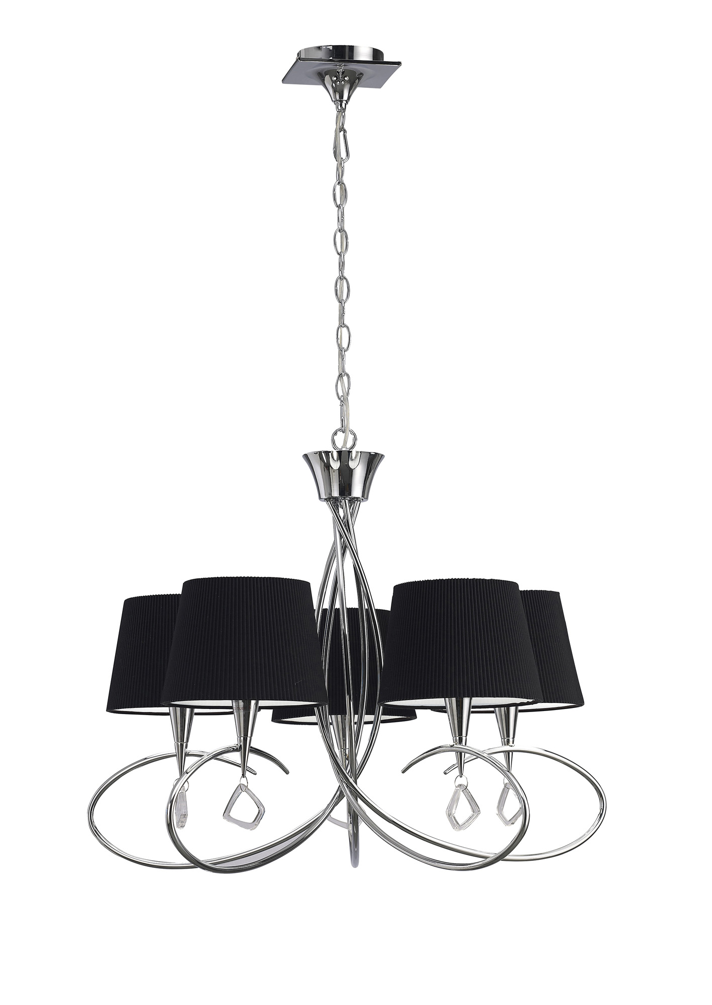 Mara Polished Chrome-Black Ceiling Lights Mantra Multi Arm Fittings